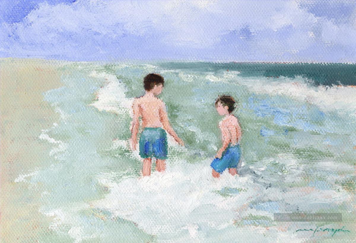 beach 33 Impressionnisme enfant Peintures à l'huile
